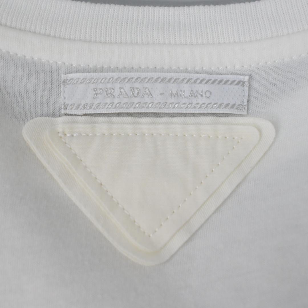 ■ 46789★年 PRADA プラダ Tシャツ 三角ロゴ ホワイト
