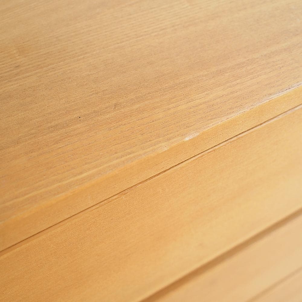 無印良品/MUJI 廃盤 タモ材 ワイドチェスト 120cm 4段 脚付き