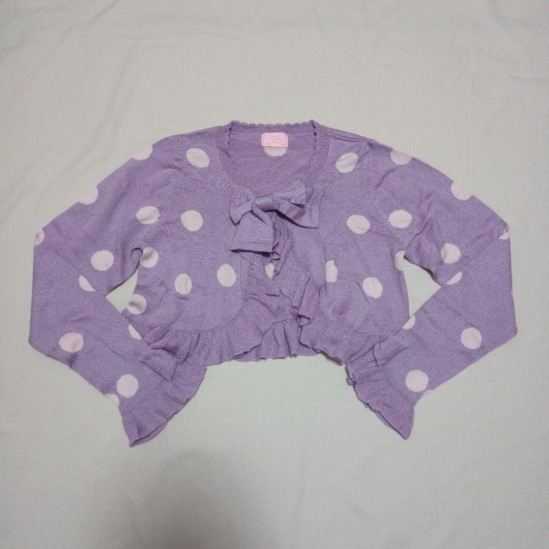配色ドットニットボレロ　ラベンダー　Angelic Pretty