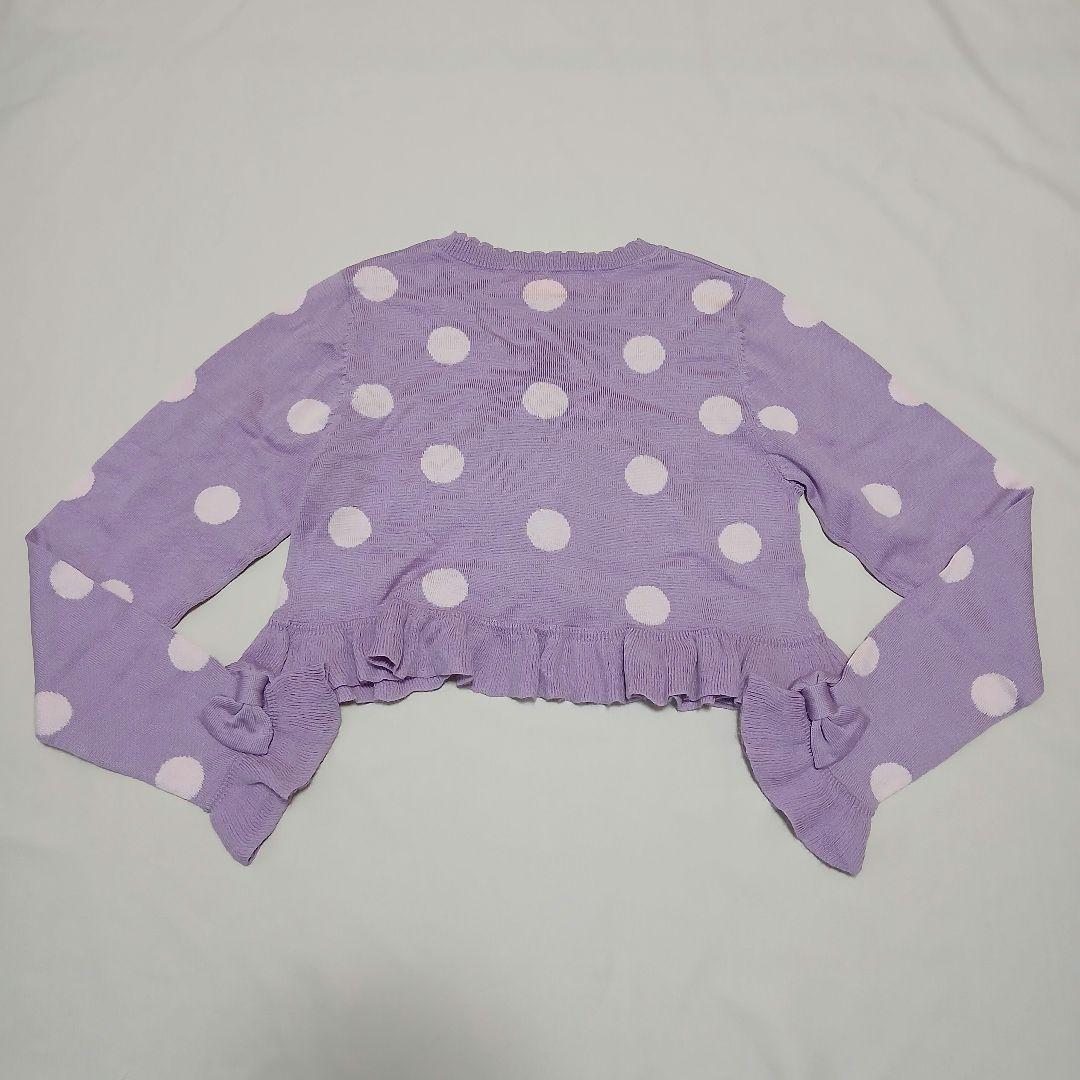 配色ドットニットボレロ　ラベンダー　Angelic Pretty