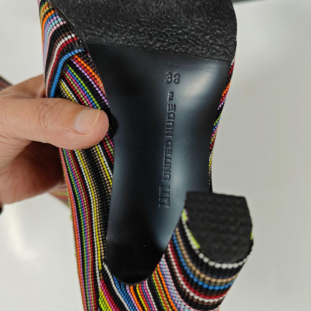 未使用 ユナイテッドヌードUNITED NUDE マルチカラーブーティ38