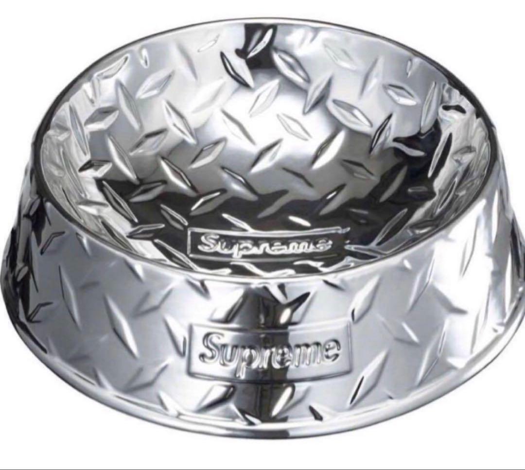 新品Supreme Diamond Plate Dog Bowl シルバー
