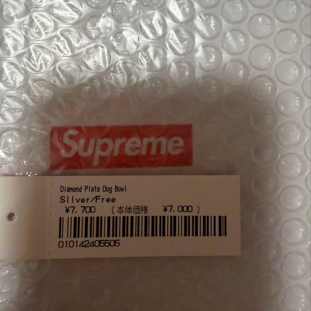 新品Supreme Diamond Plate Dog Bowl シルバー