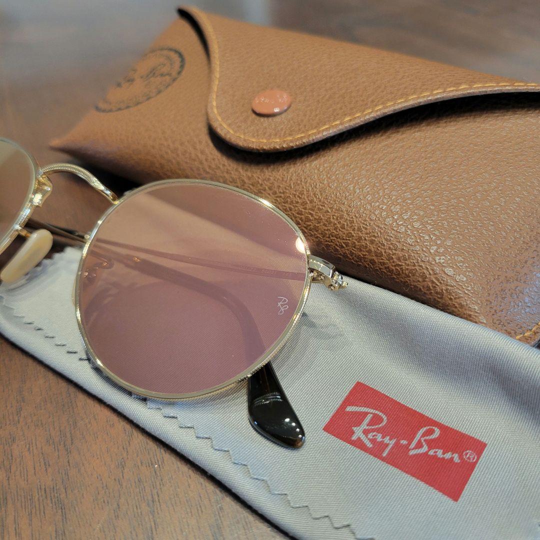 Ray-Ban ゴールドフレーム ピンクレンズ サングラス