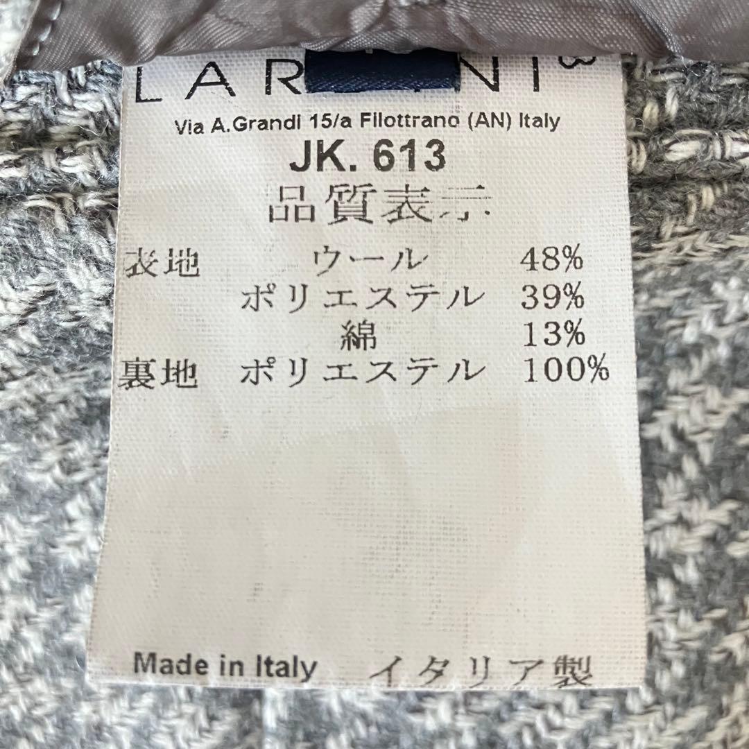 LARDINIラルディーニ・Exclusve・グレー大判千鳥格子・3者混・46