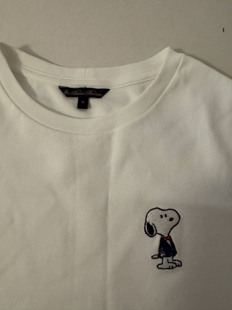 未使用級 ブルックスブラザーズ スヌーピー PEANUTS Tシャツ 刺繍ロゴ