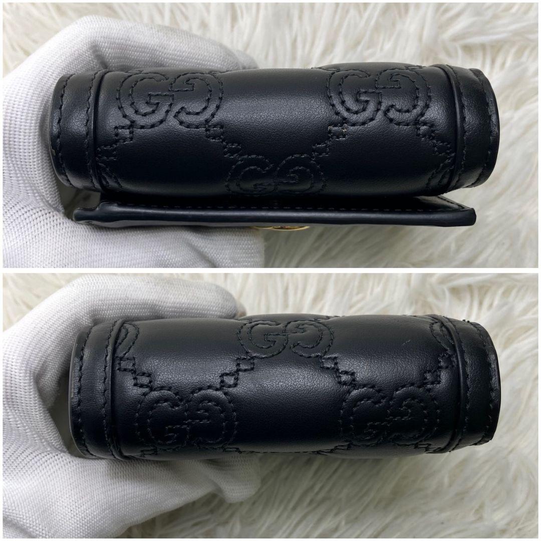 未使用級✨GUCCI 二つ折り財布 GG マーモント マトラッセ 黒