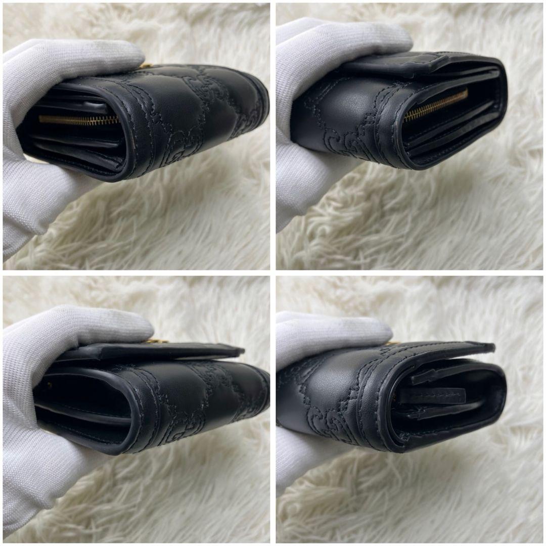 未使用級✨GUCCI 二つ折り財布 GG マーモント マトラッセ 黒