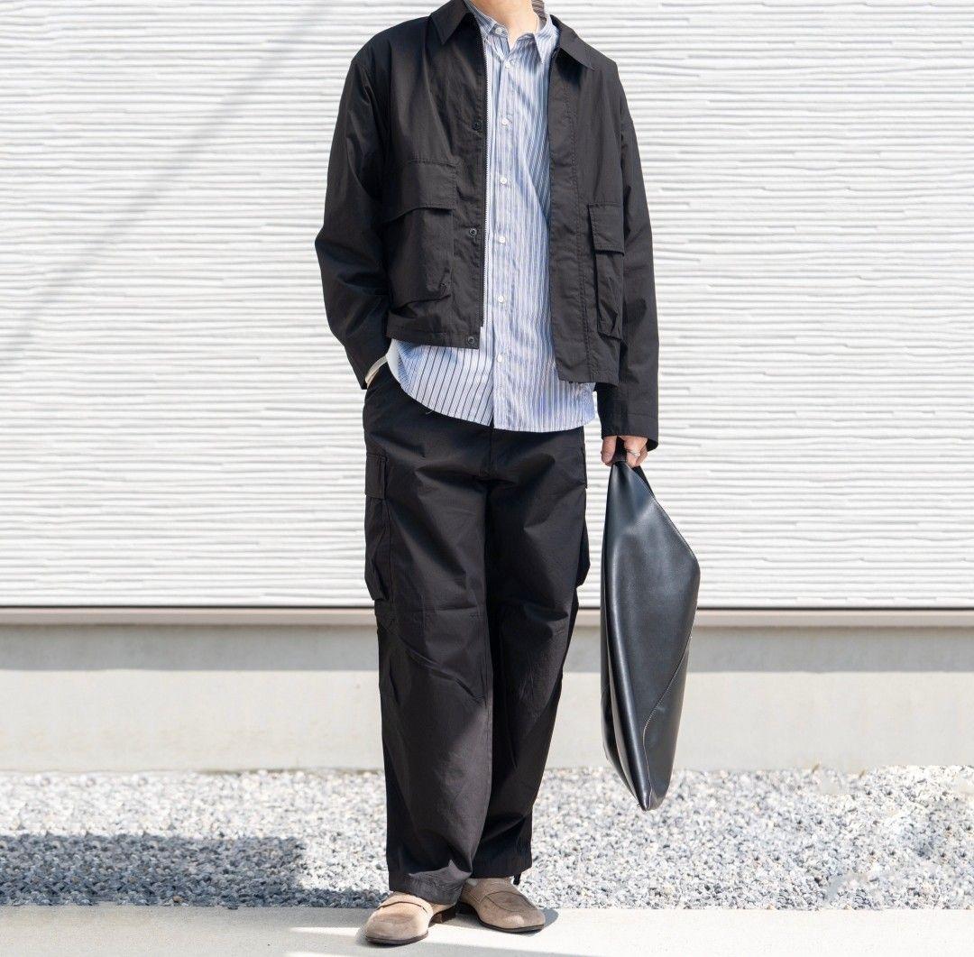 【セットアップ】UNIQLO C コットンショートブルゾン 黒 25SS