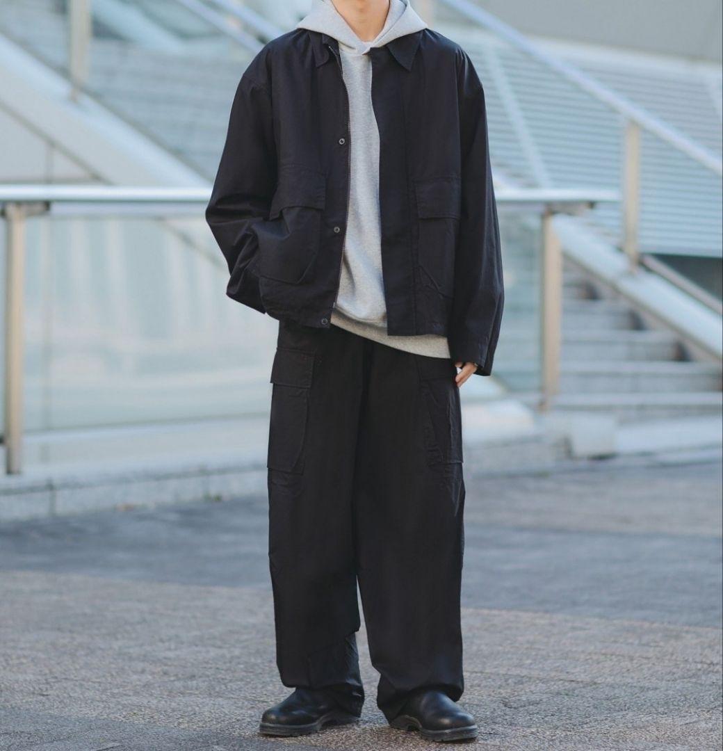 【セットアップ】UNIQLO C コットンショートブルゾン 黒 25SS