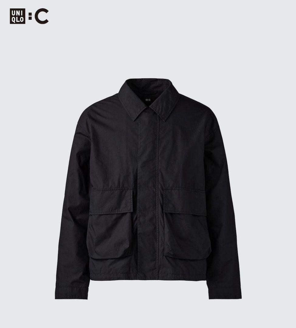 【セットアップ】UNIQLO C コットンショートブルゾン 黒 25SS