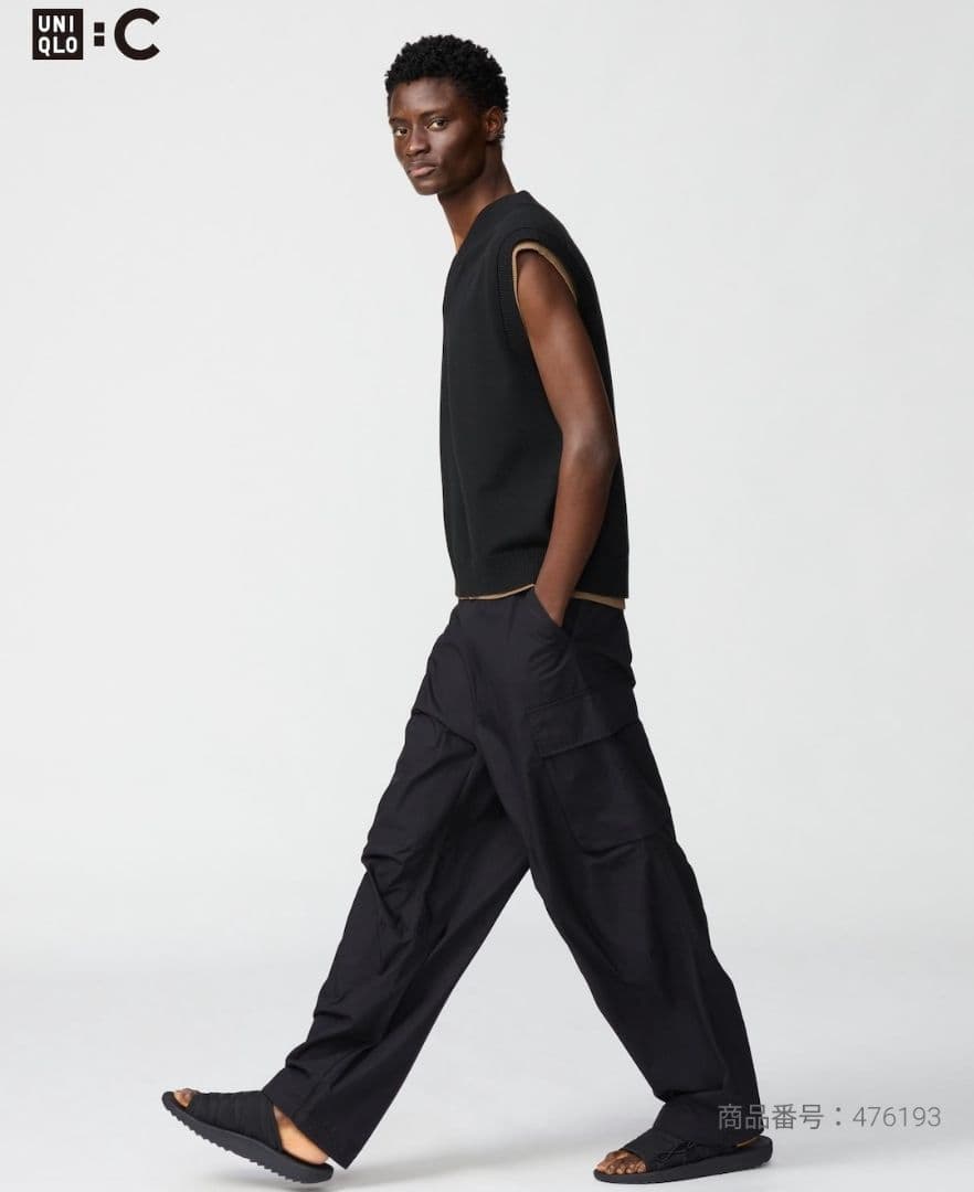 【セットアップ】UNIQLO C コットンショートブルゾン 黒 25SS