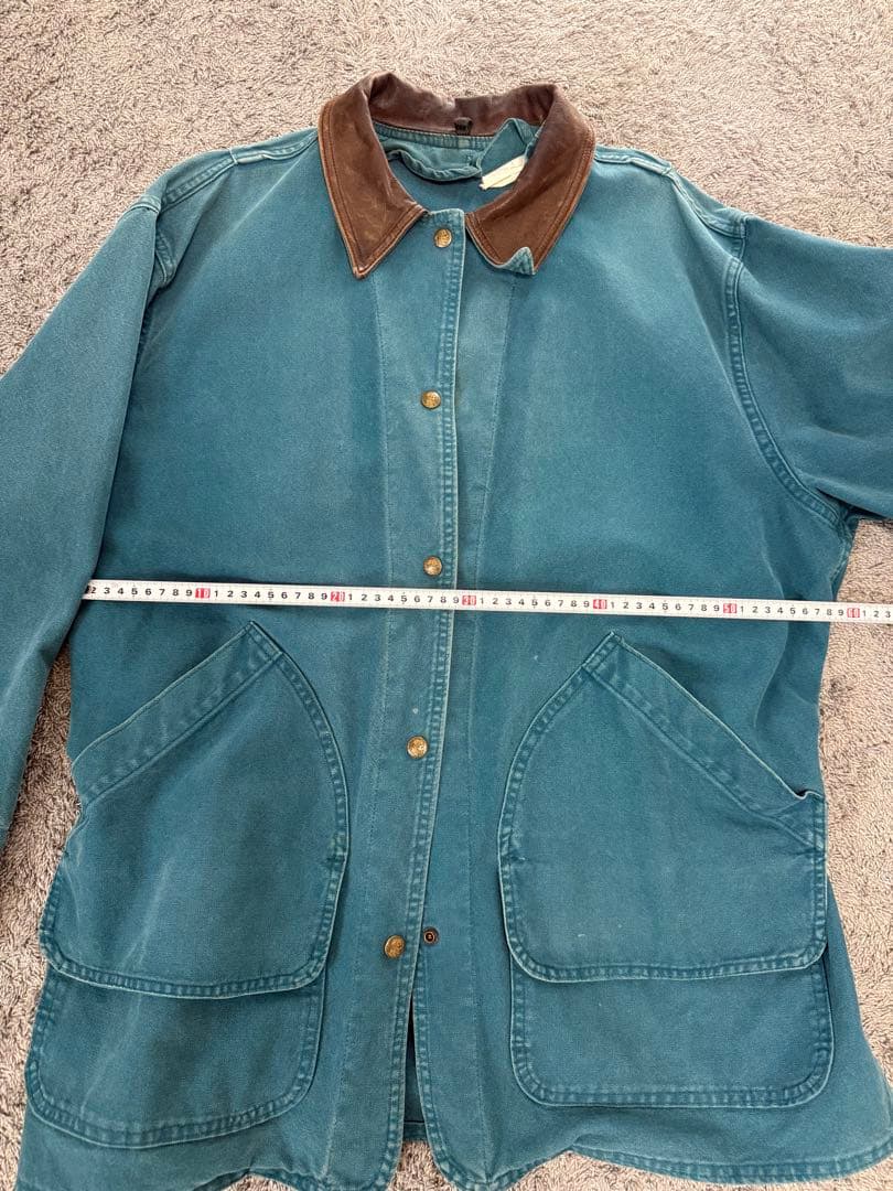 USA製 WoolRich レザー襟 ブルー ハンティング カバーオール