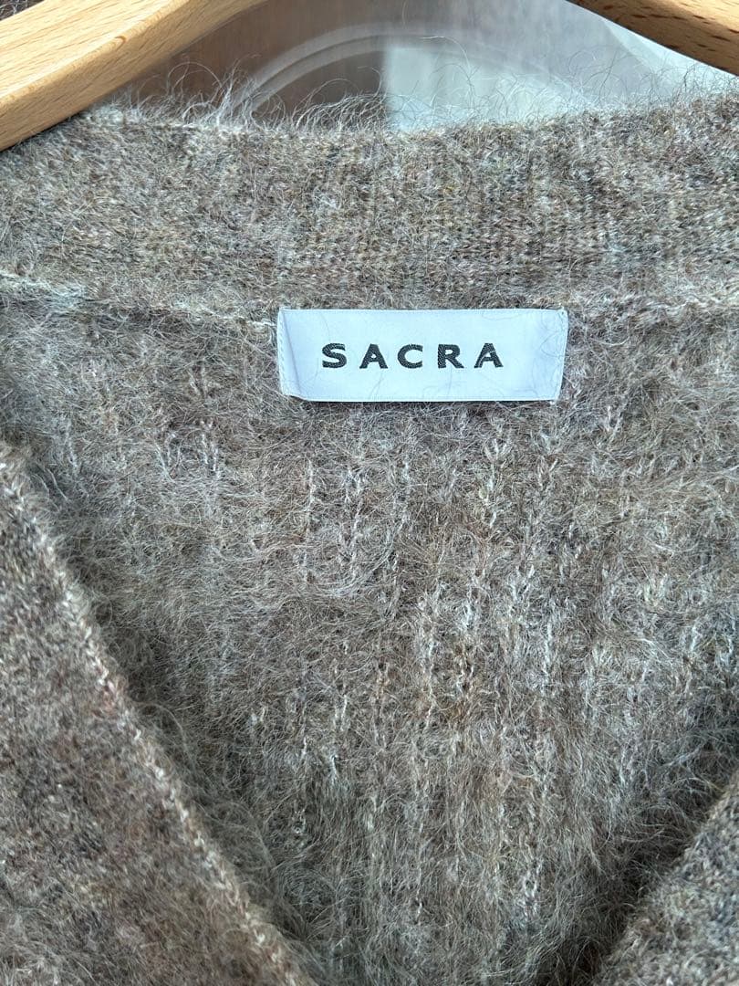 SACRA 新品未使用　モヘヤカーディガン　モカ