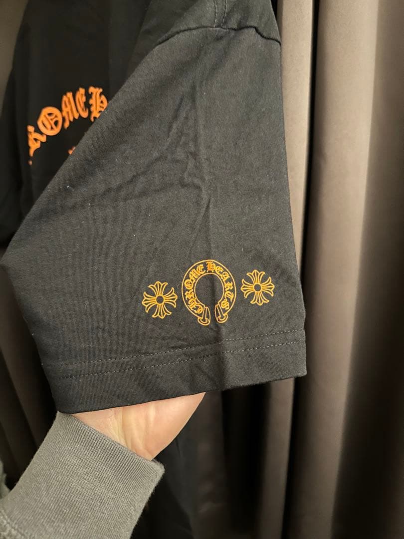 CHROME HEARTS ブラック/オレンジ Tシャツ