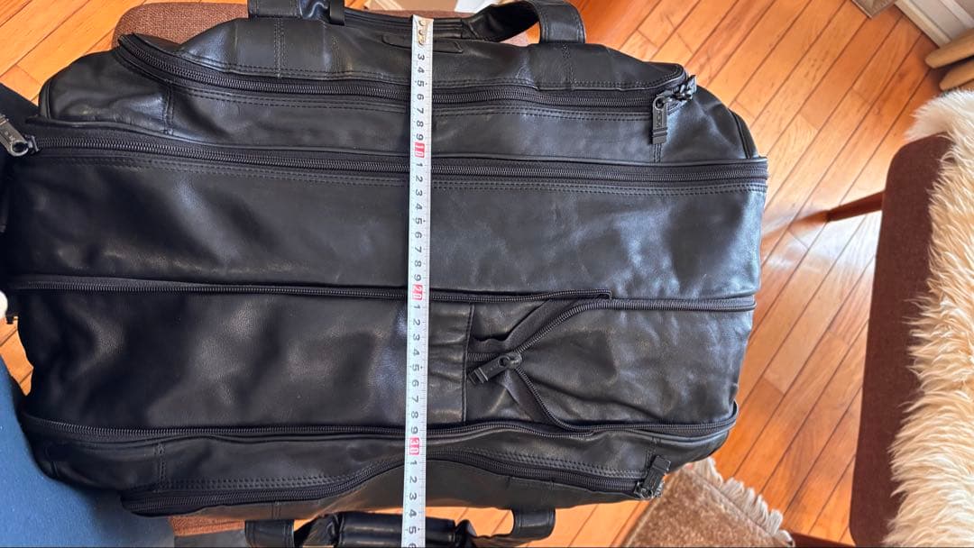 TUMI ブラック レザー ボストンバッグ