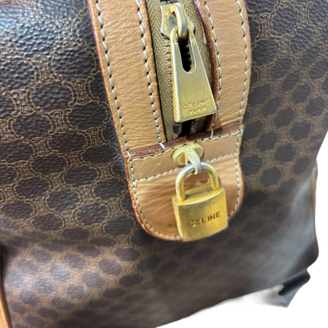 CELINE セリーヌ マカダム　レザー　ボストンバッグ　ハンドバッグ