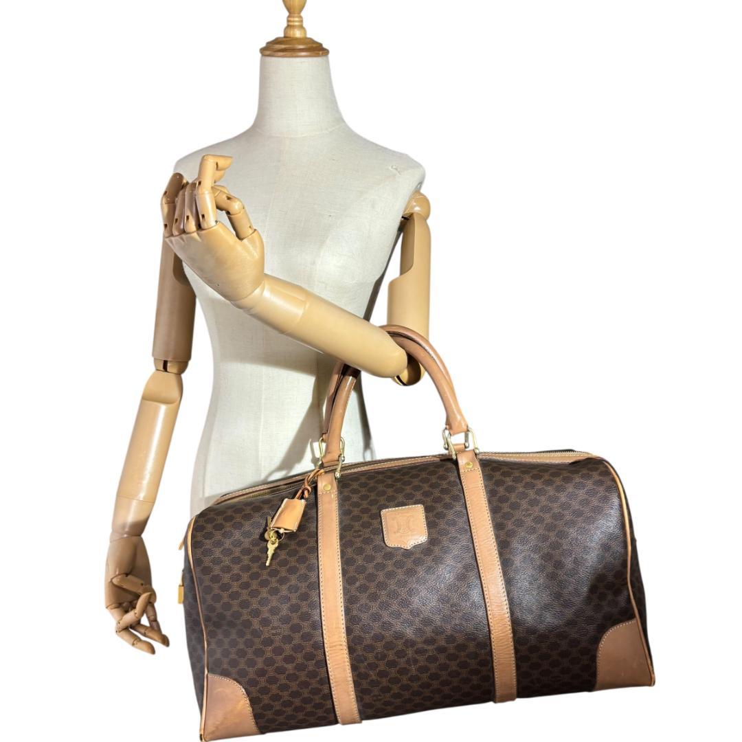 CELINE セリーヌ マカダム　レザー　ボストンバッグ　ハンドバッグ
