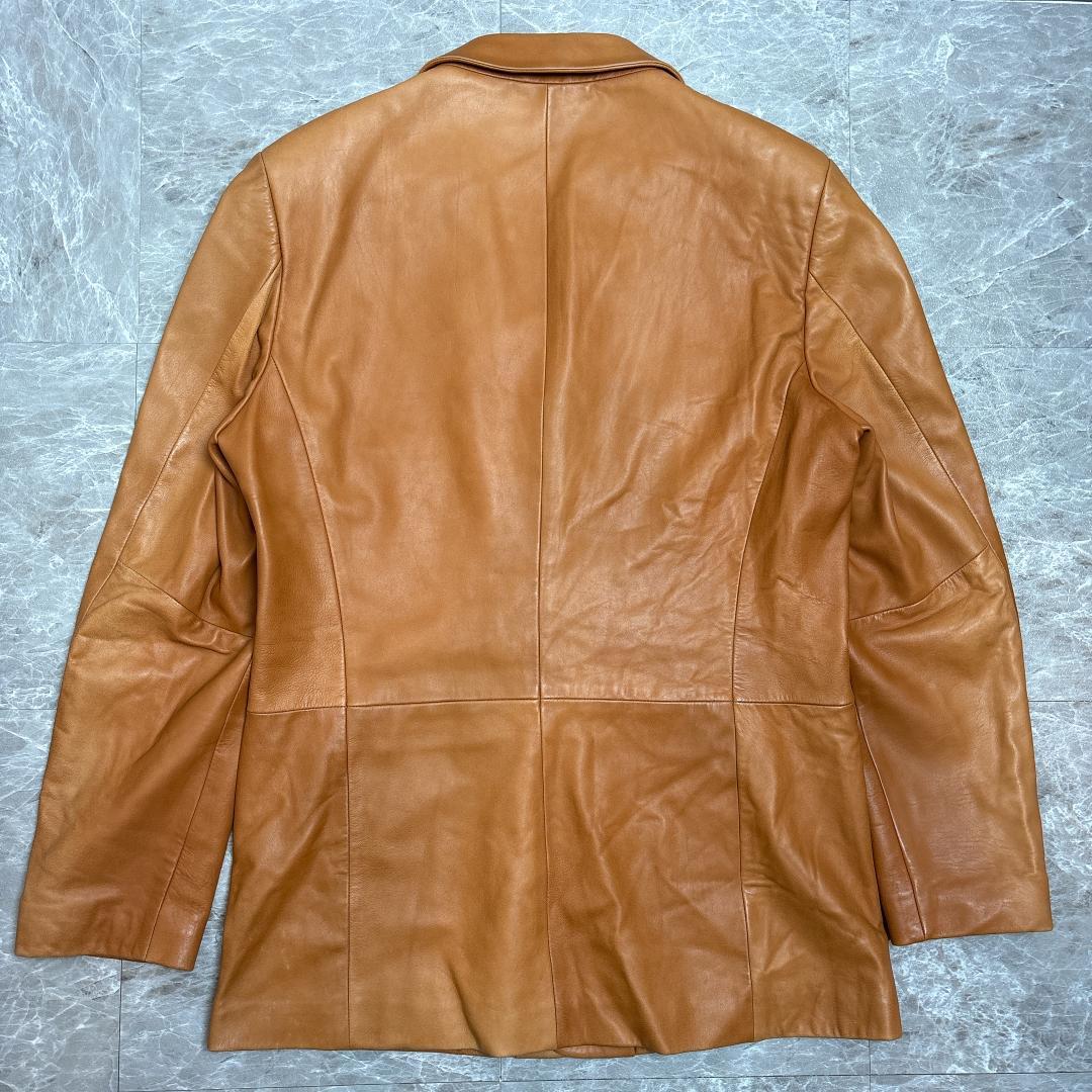 希少 EMPORIO ARMANI レザージャケット 50 ブラウン アルマーニ