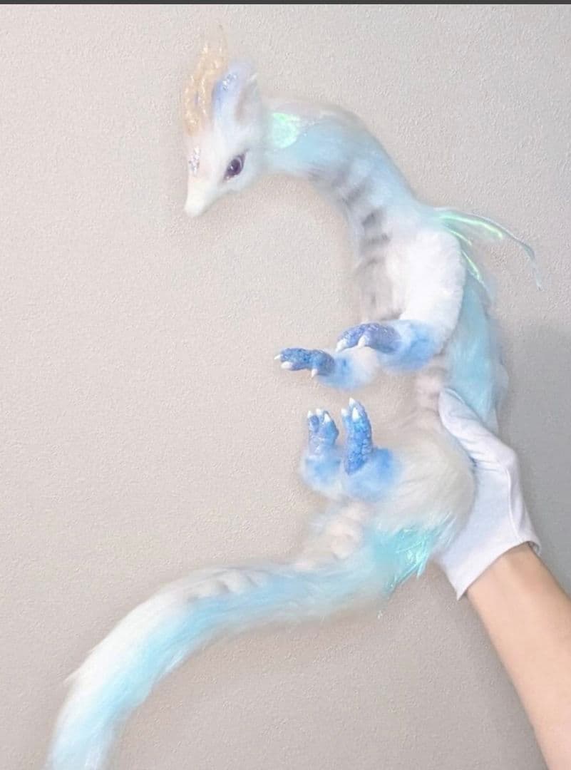 作家様製 アートドール 冬の氷龍 白龍 ドラゴン 幻獣 ぬいぐるみ