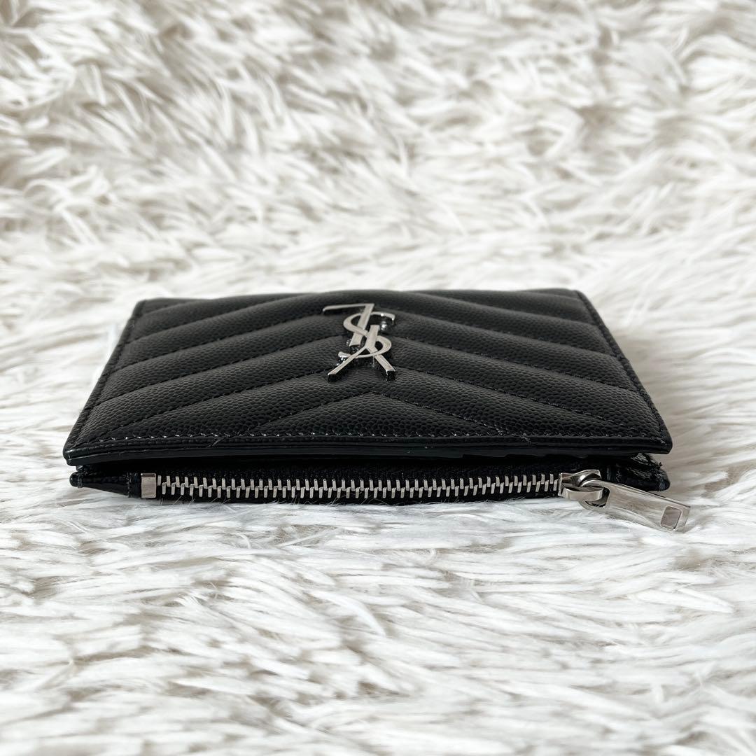 未使用級✨　サンローラン　二つ折り財布　YSL　キャビアスキン　ブラック