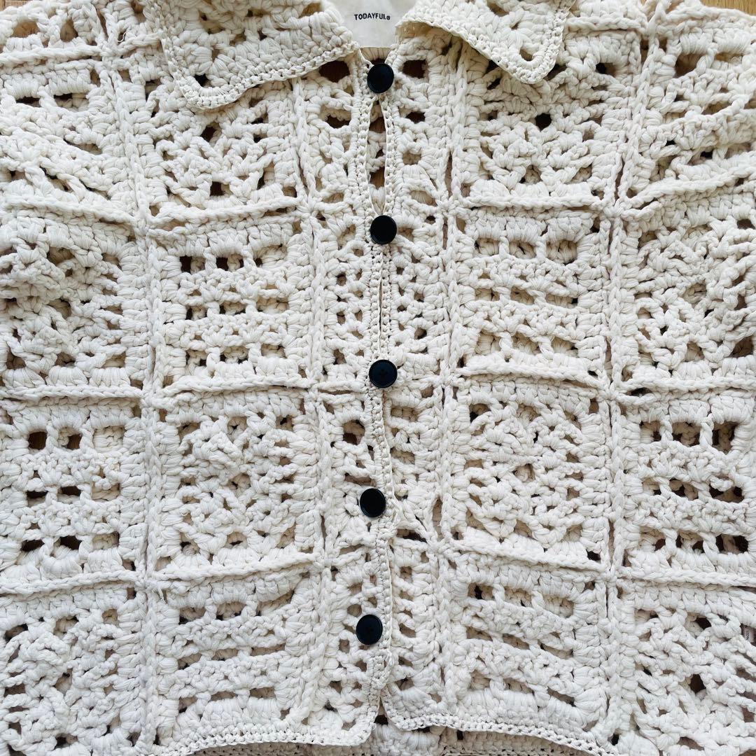 TODAYFUL Crochet Knit Shirtsエクリュ