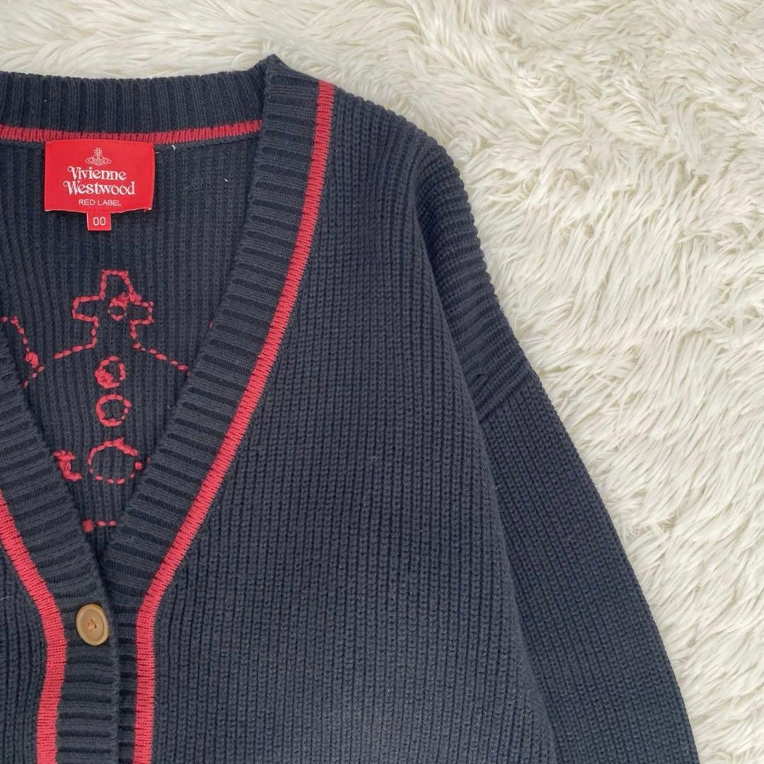 ヴィヴィアンウエストウッド ハンドステッチ オーブ刺繍 ニットカーディガン 黒