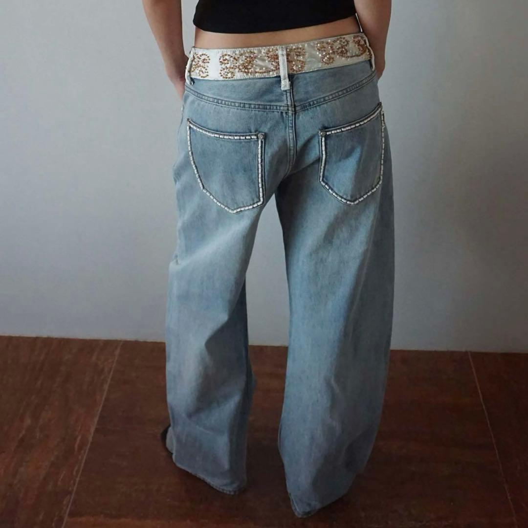 パンツ SCULPTOR Beaded Waist Denim Pants