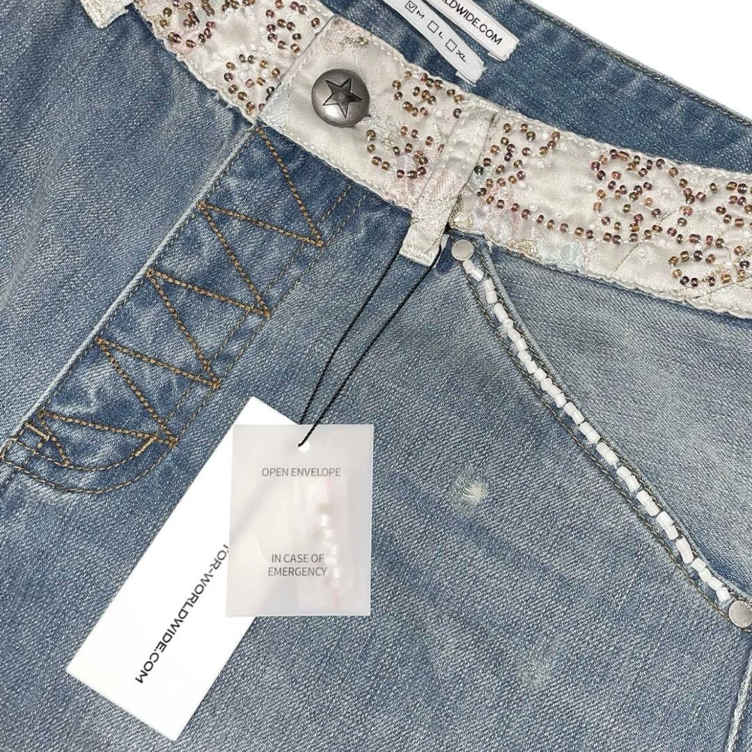 パンツ SCULPTOR Beaded Waist Denim Pants