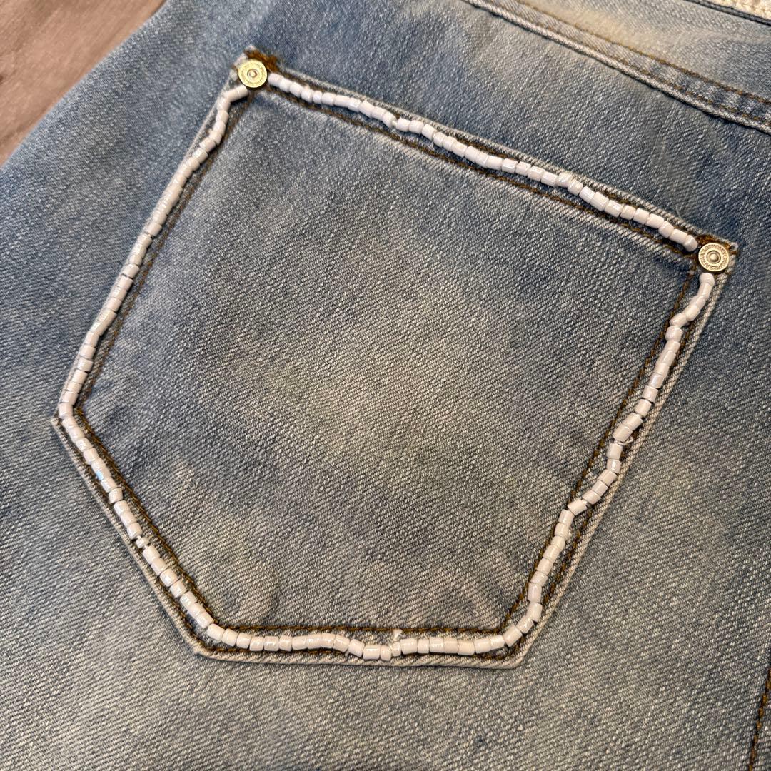 パンツ SCULPTOR Beaded Waist Denim Pants