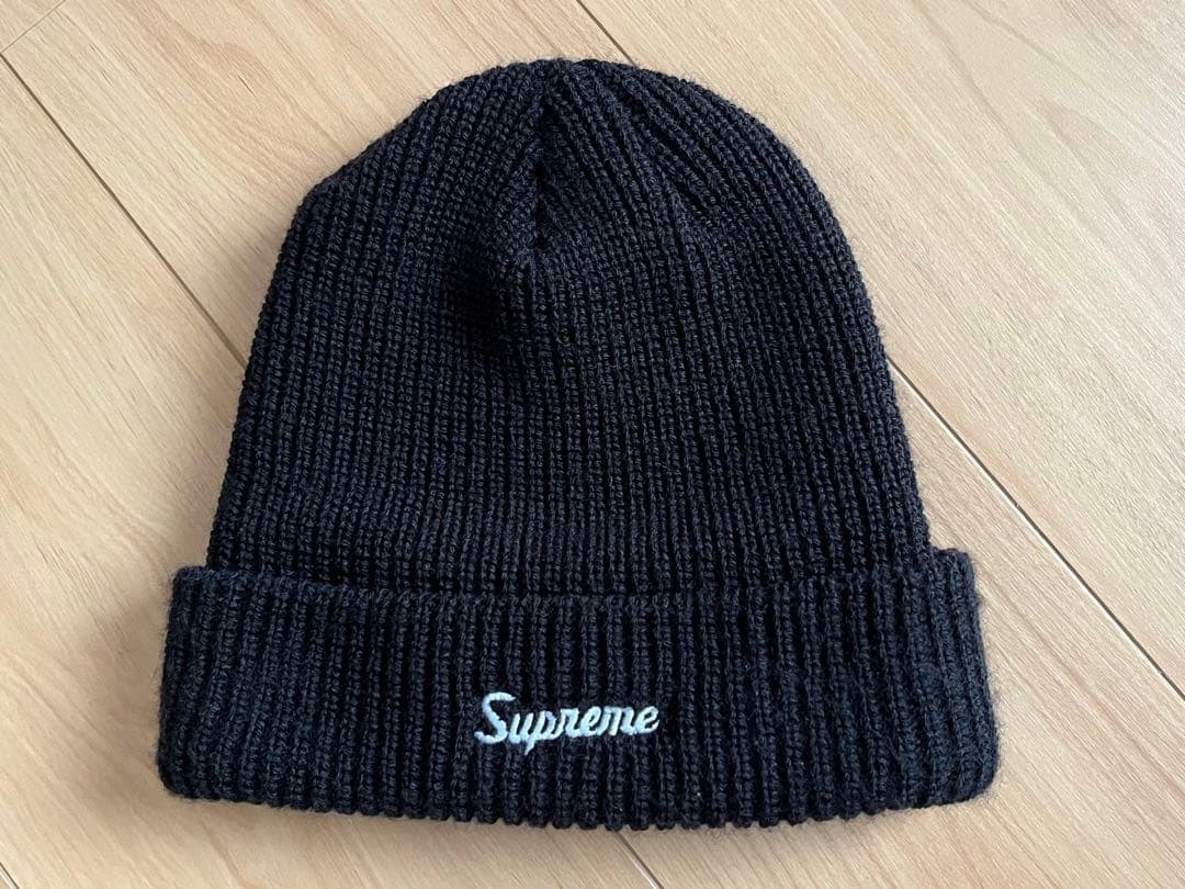 supreme ルーズゲージ ビーニー ニット帽 ブラック