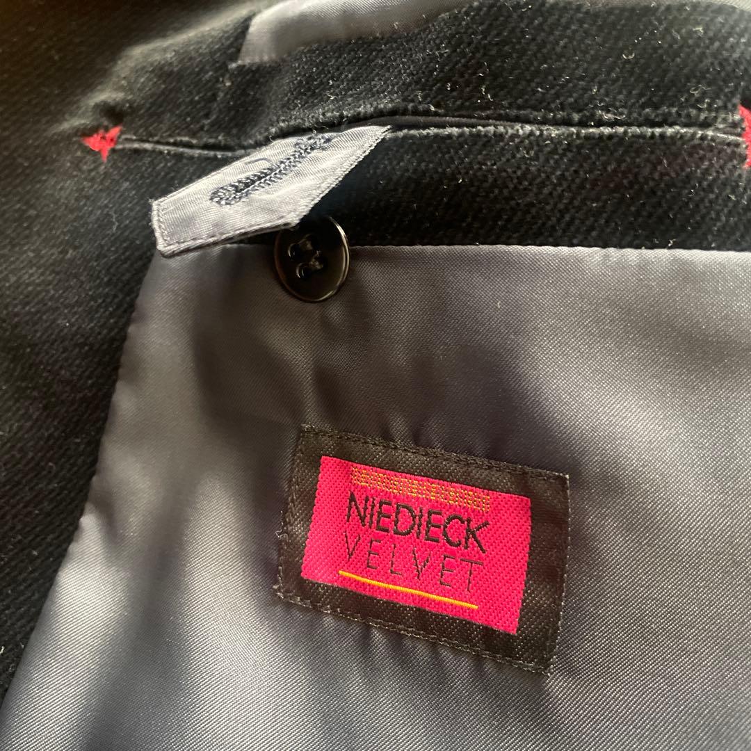 高級！濃紺NIEDIECKベルベット テーラードジャケットnew Yorker