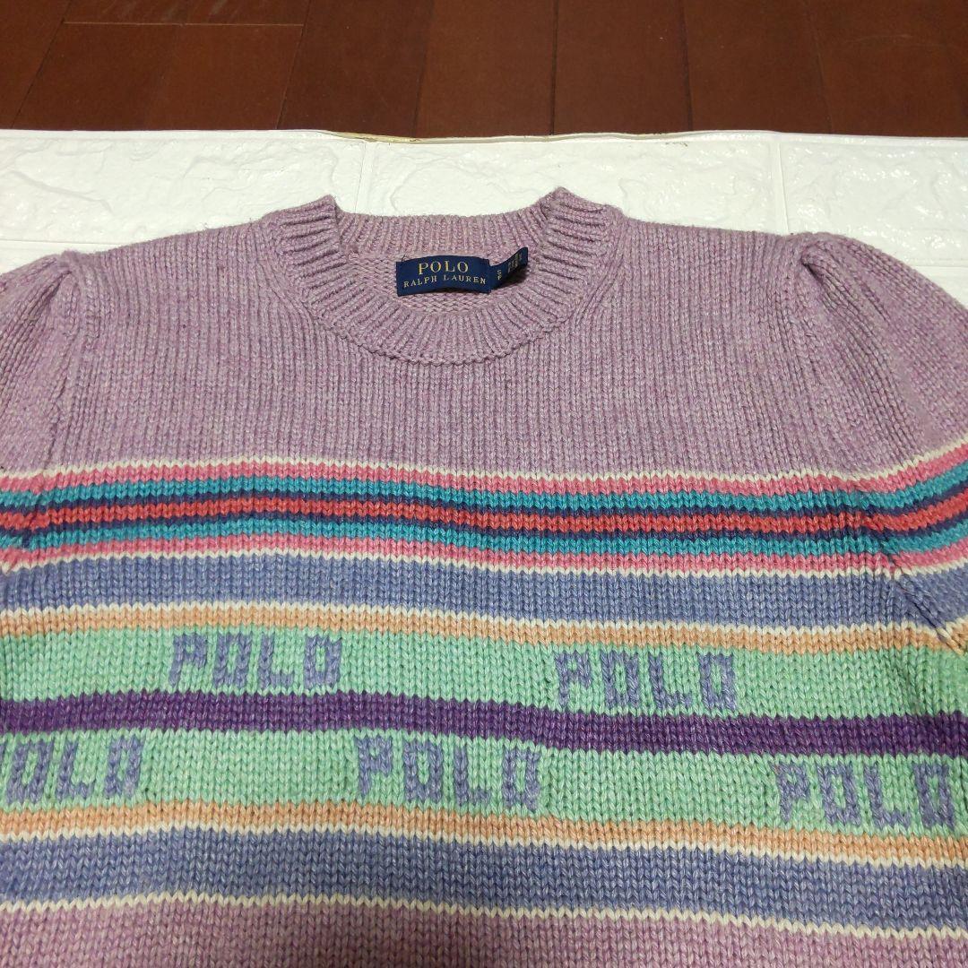 ラルフローレン・ニットセーター・パフスリーブ・マルチカラー・POLOロゴ