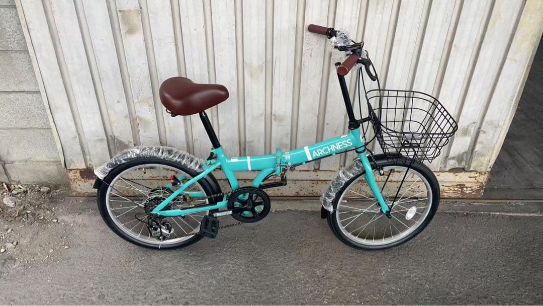 折りたたみ 自転車 20インチ シマノ 6段変速　カゴ鍵