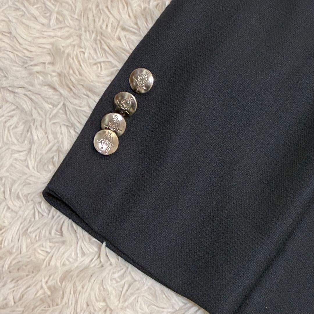 Paul Stuart 美品 春夏 銀ボタン 紺ブレ ストレッチ テーラード