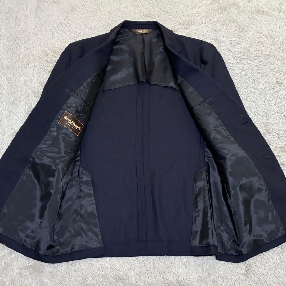 Paul Stuart 美品 春夏 銀ボタン 紺ブレ ストレッチ テーラード
