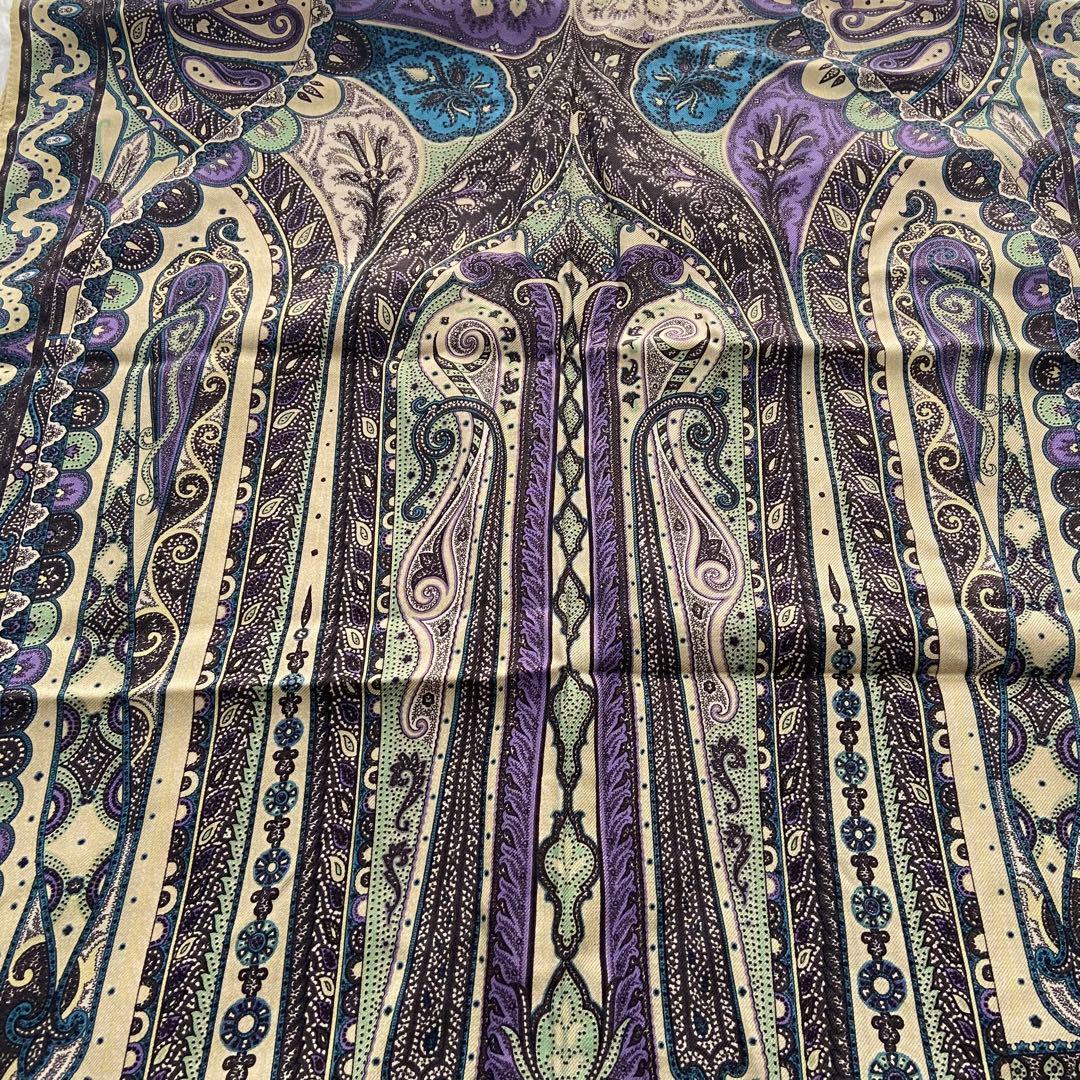 美品　ETRO エトロ　シルク　ストール　マフラーペイズリー　現行タグ