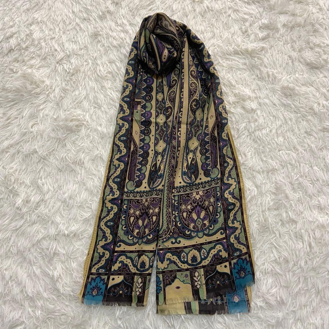 美品　ETRO エトロ　シルク　ストール　マフラーペイズリー　現行タグ
