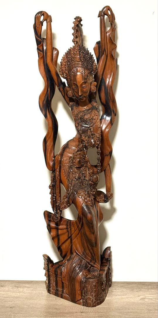 【130cm】 バリ　木製彫刻 女性像