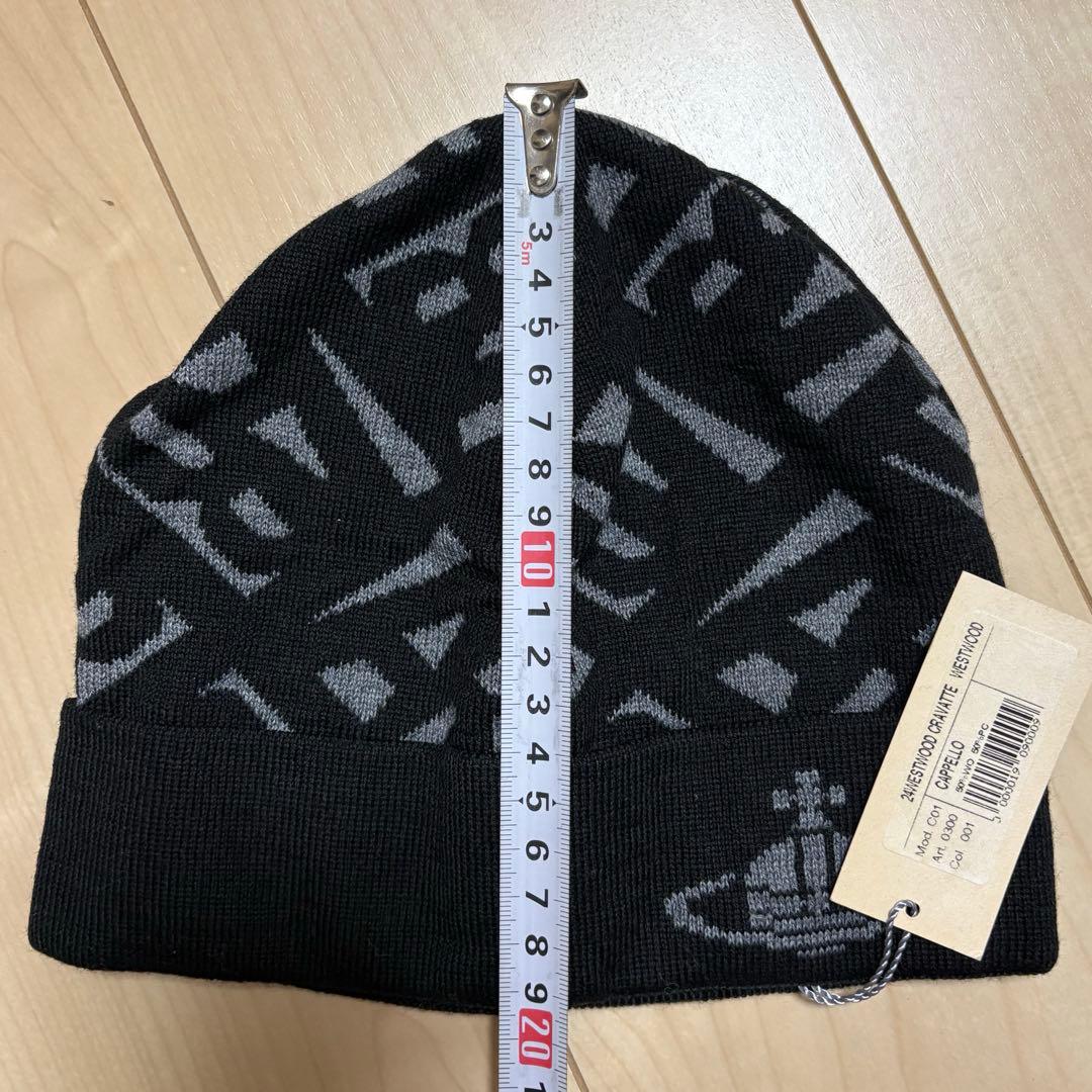 【新品タグ付き】Vivienne Westwood ニット帽 ブラック/グレー