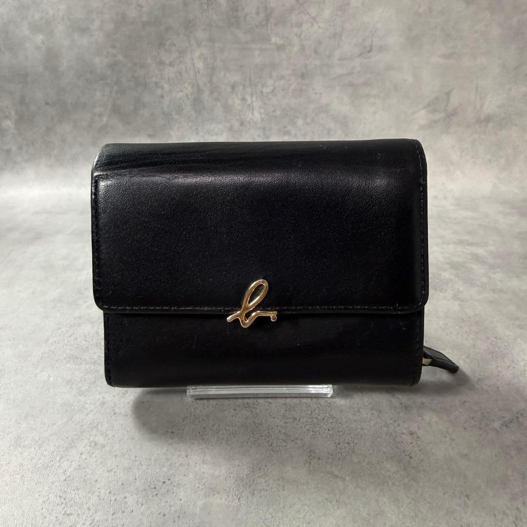 アニエスベー agnes b. ミニウォレット 3つ折り財布 レディース 黒