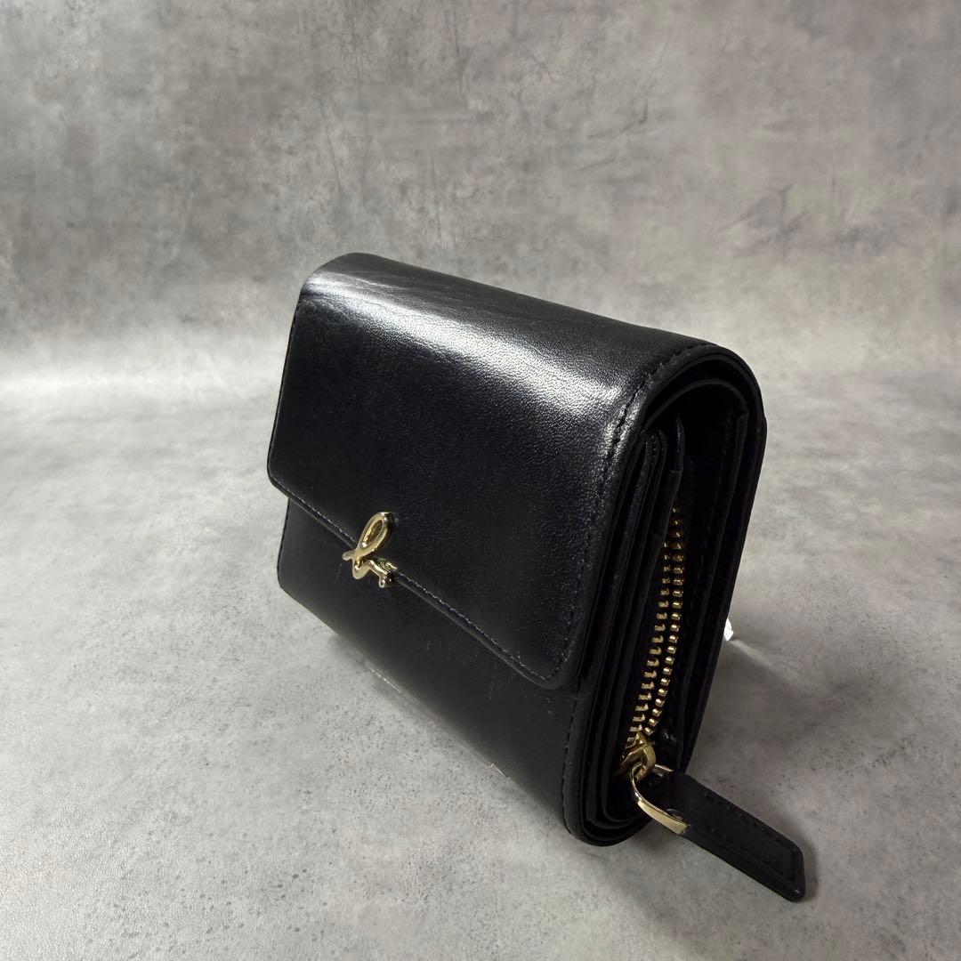 アニエスベー agnes b. ミニウォレット 3つ折り財布 レディース 黒