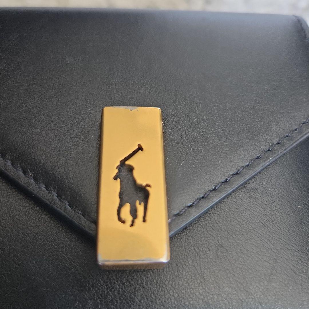 ☆RALPH LAUREN　レザー財布　ブラック　箱、タグ、保存袋付き☆