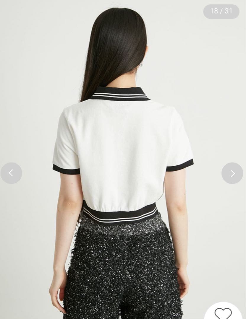 【即完売！MARY QUANTコラボ】クロップドリボンポロシャツ(WHT、F)