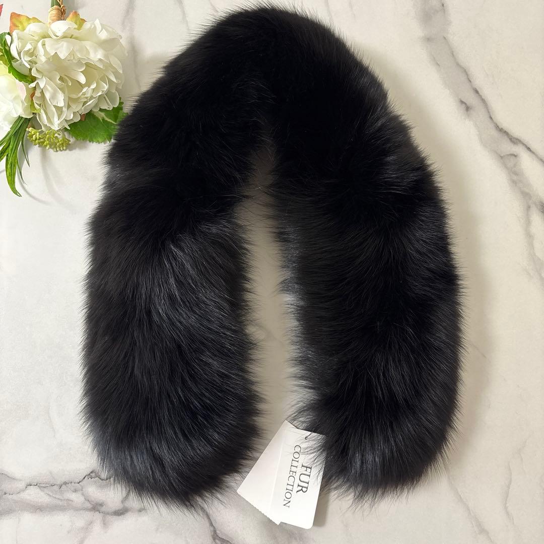 新品タグ付き⭐︎SAGA FURS 黒ファーストール 日本製