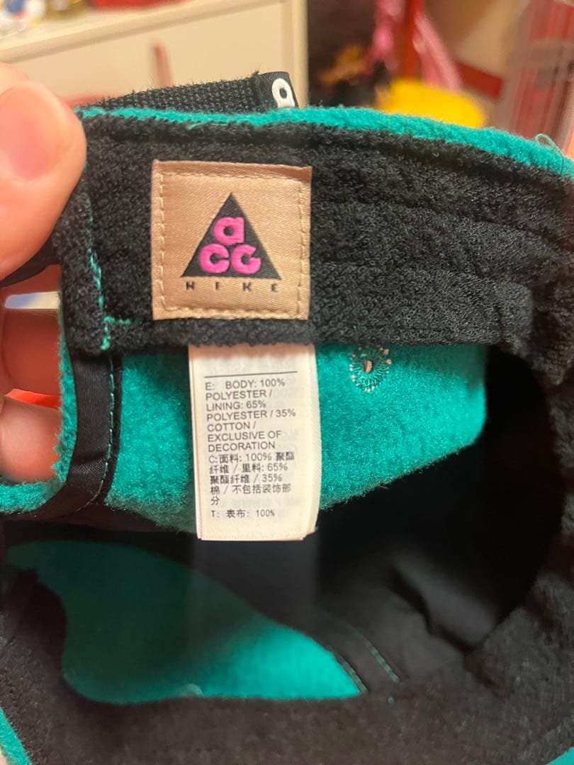 エーシージーacgナイキnikeフリースキャップ帽子　緑