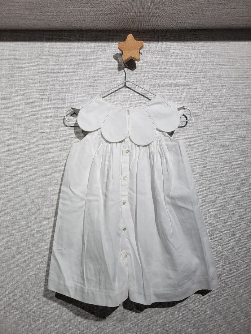メ*5様 【中古美品】JACADI Paris ノースリーブワンピ 白 88cm