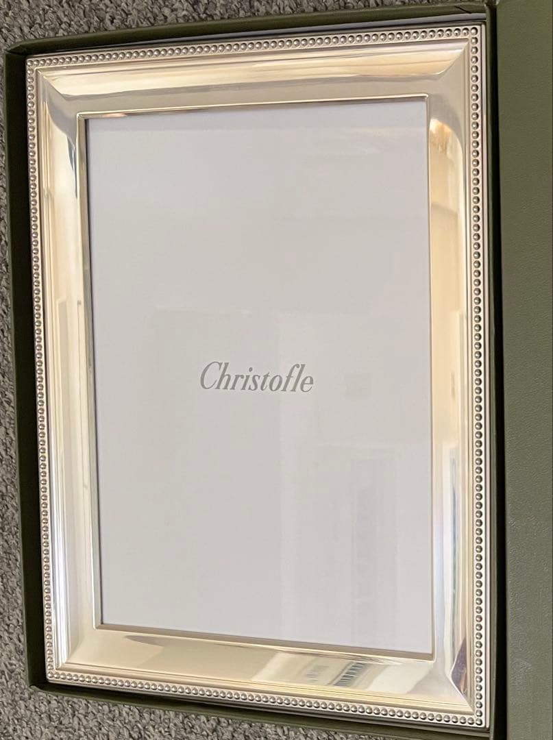 Christofle パールシルバー仕上げ フォトフレーム 外寸30✖️24
