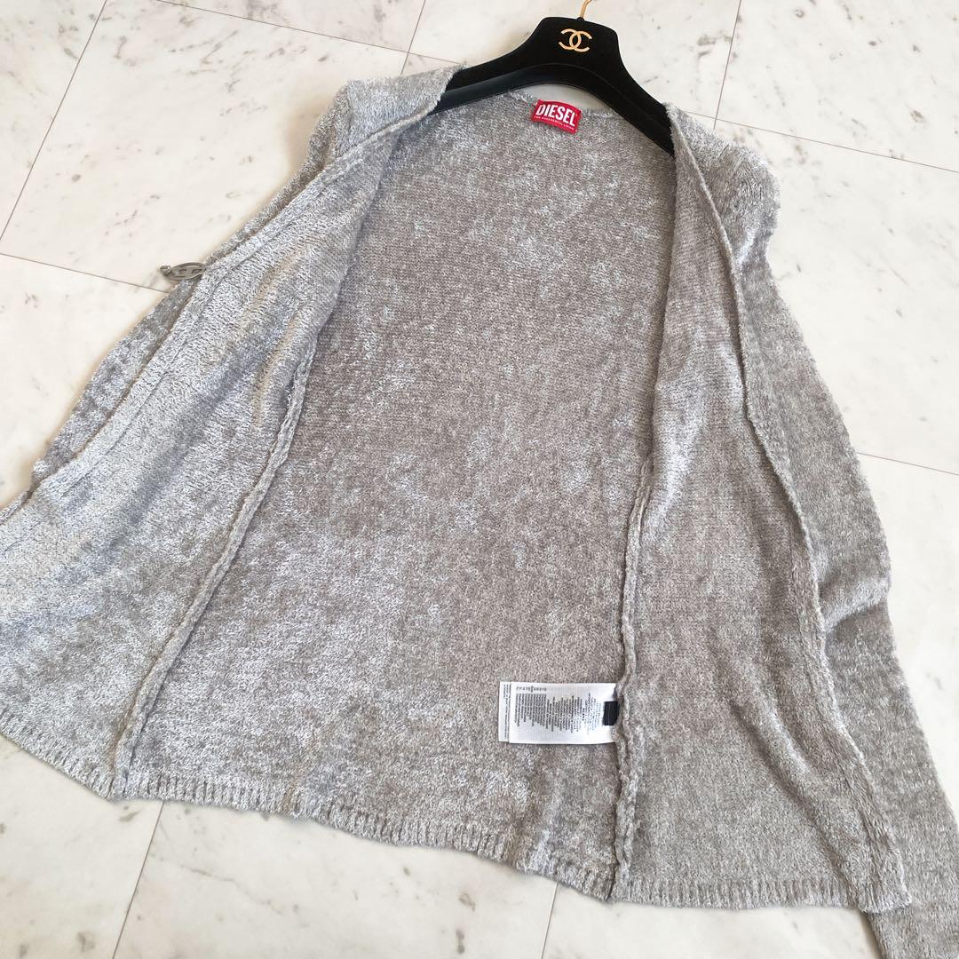 DIESEL ロゴメタルプラークフックニットカーディガン Mサイズ