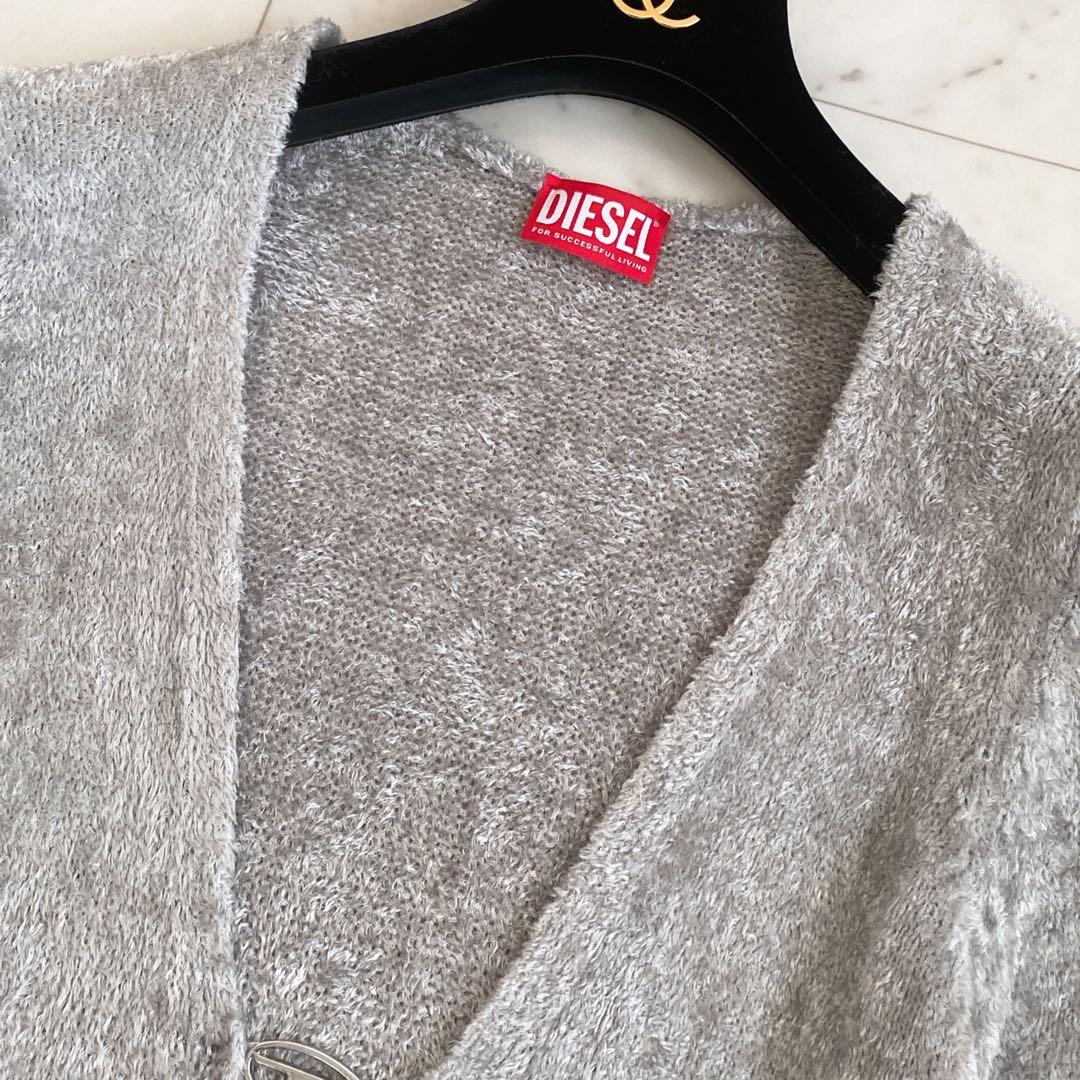 DIESEL ロゴメタルプラークフックニットカーディガン Mサイズ